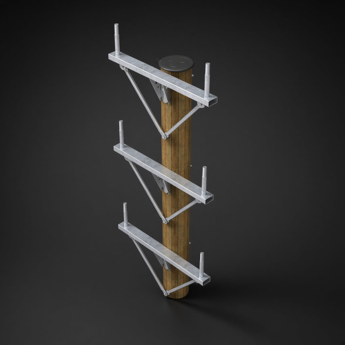 HT Wood Intermediate Pole Crosstube Arm