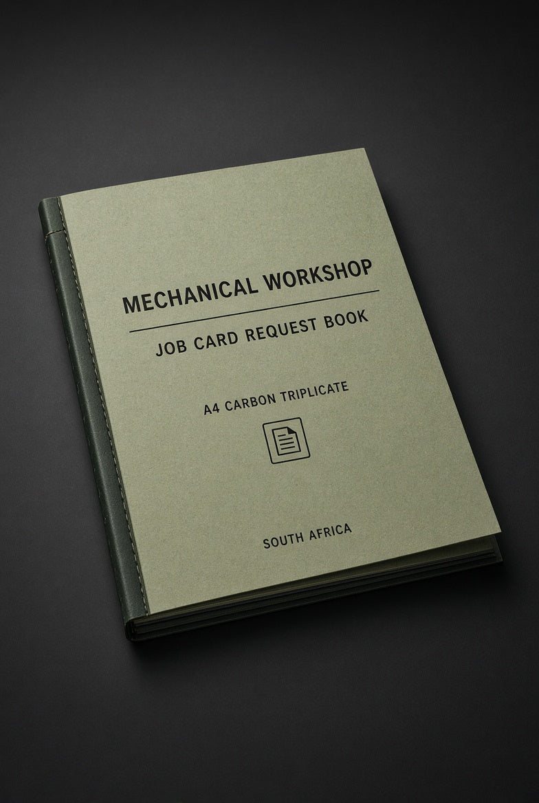 Mechanical Workshop Job Card Request Book