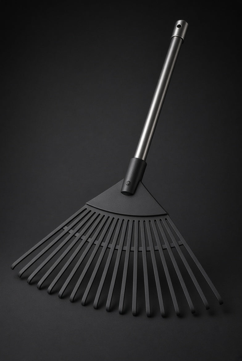 Rubber Garden Rake with Steel Handle